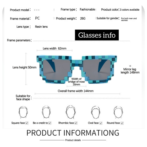 5/25 kids Minecraft themed sunglasses 2 colors avail Green or Blue new in pack. - Picture 11 of 14